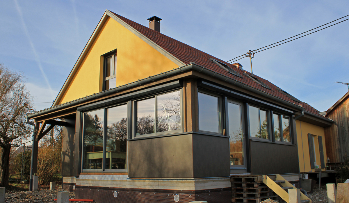 Extension ossature bois à Wiedensolen