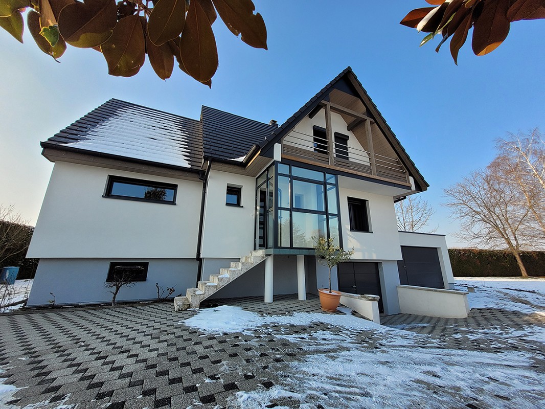 Extension rénovation ossature bois à Widensolen