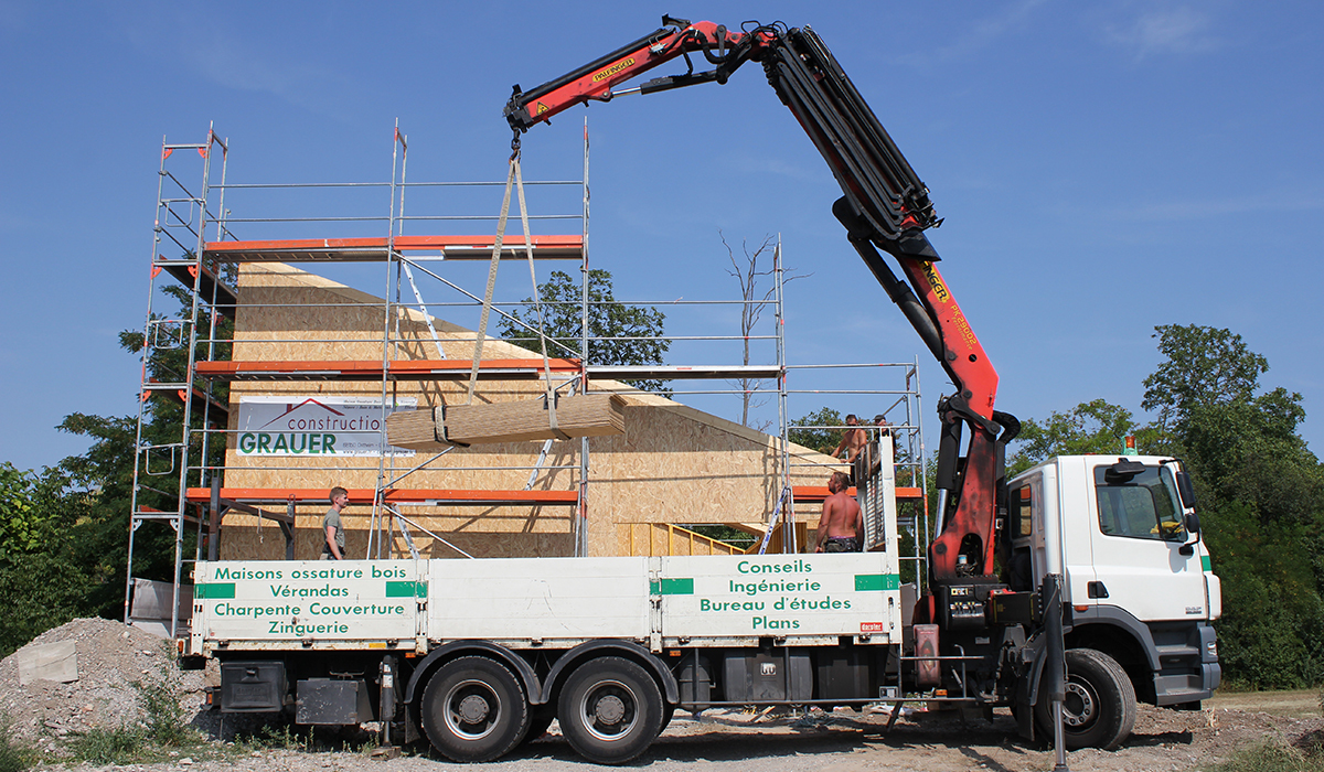 Montage ossature bois à Algolsheim
